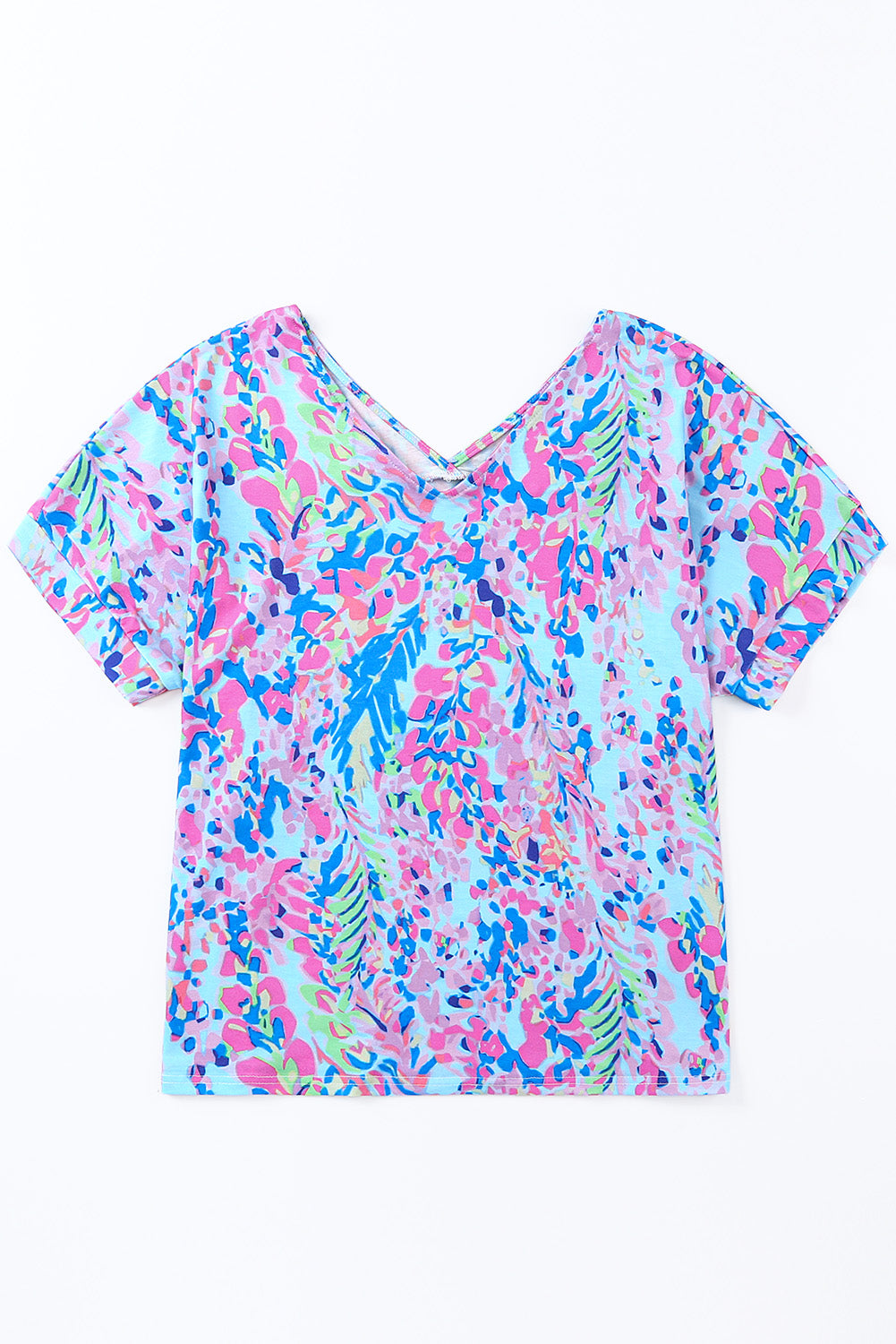 Abstract Floral Short Sleeve Tee