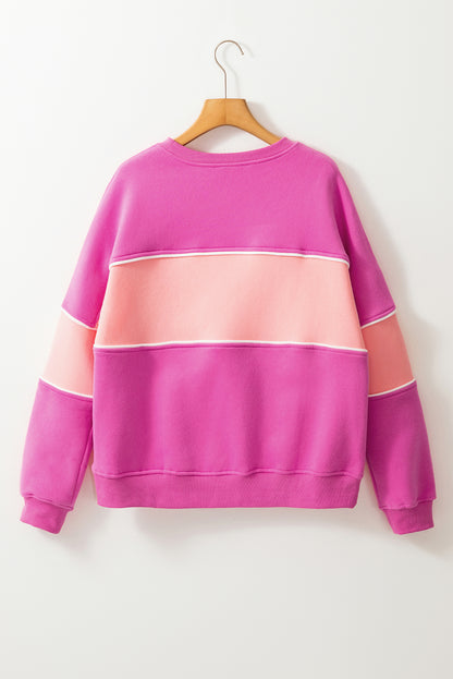 Colorblock Ribbed Trim Sweatshirt