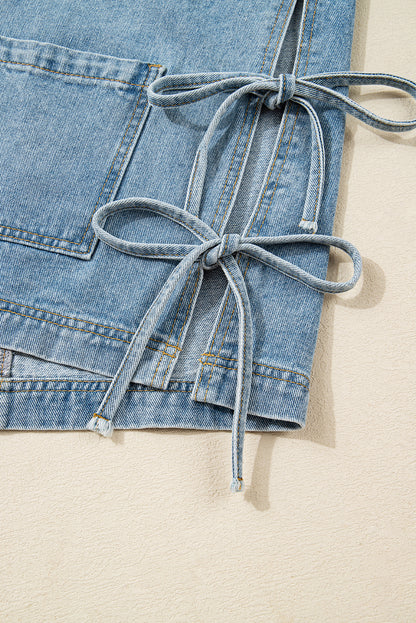 Denim Patch Pocket Side-Tie Jacket