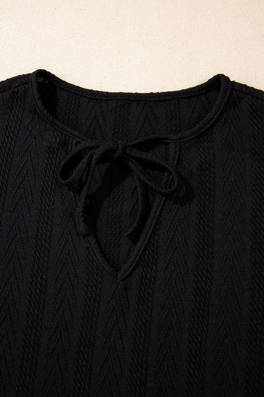 Floral Patchwork Textured Knit V-Neck Blouse