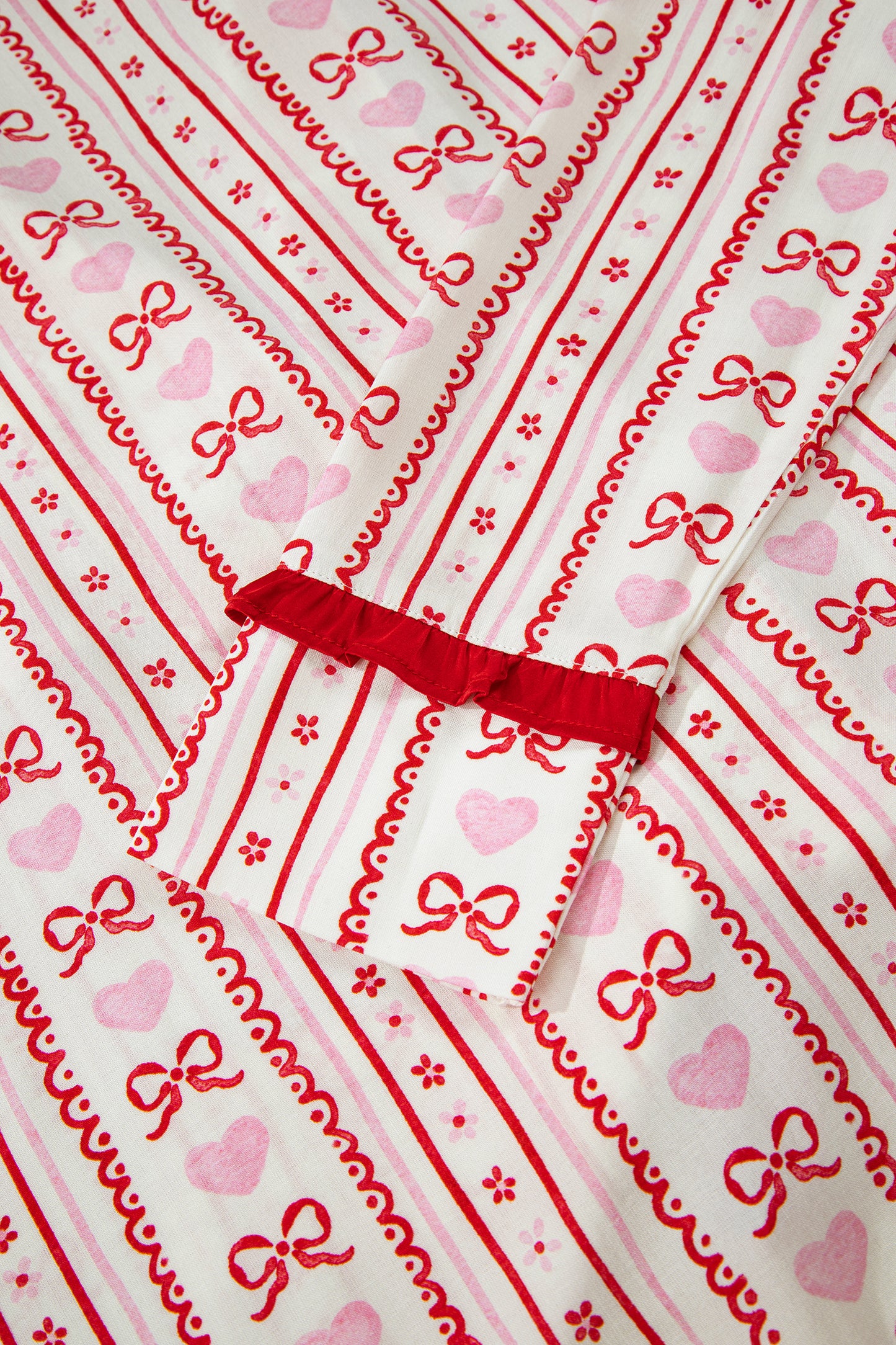 Valentine Heart Bow Shirt and Shorts Pajama Set