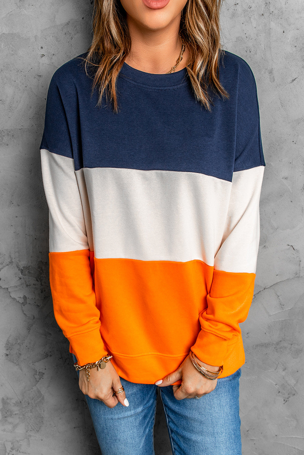 Colorblock Drop Shoulder Sweatshirt