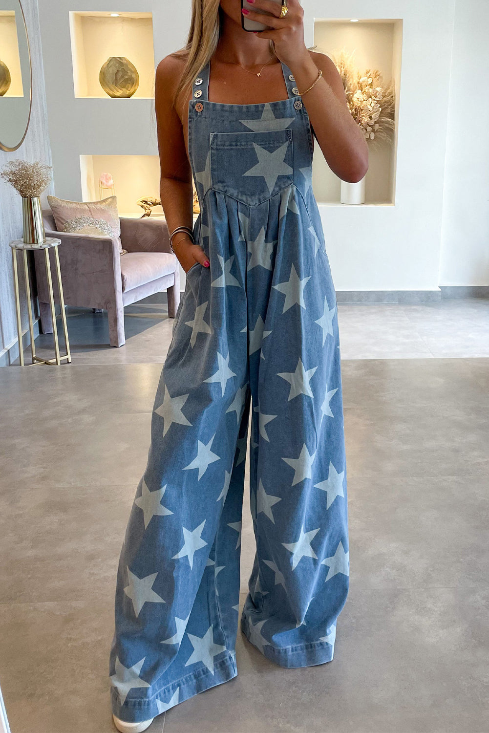 Star Denim Wide Leg Overall