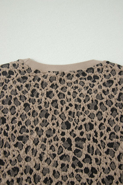 Leopard Textured Sleeveless Mini Dress