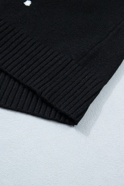 Polka Dot Bubble Short Sleeve Sweater