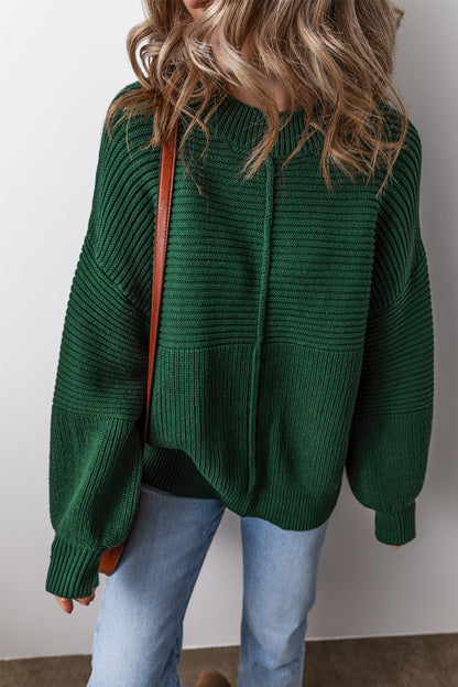 Textured Knit Lantern Sleeve Sweater