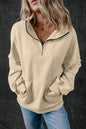 Zip-Up Kangaroo Pocket Sweatshirt