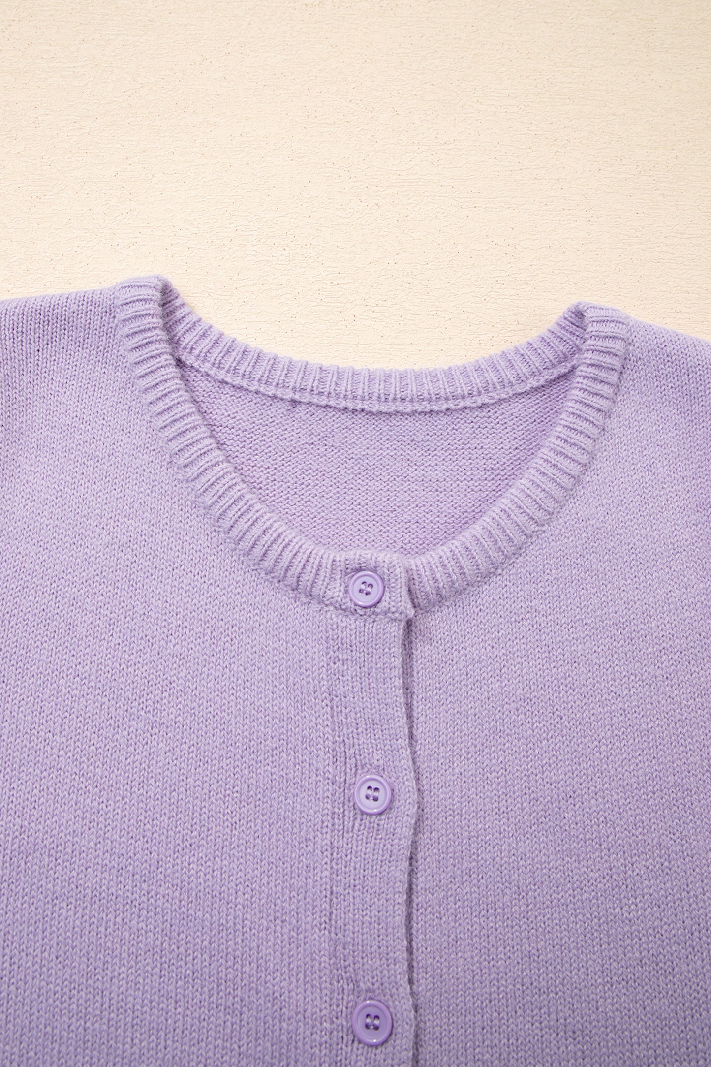 Solid Short Sleeve Cardigan Sweater Tee