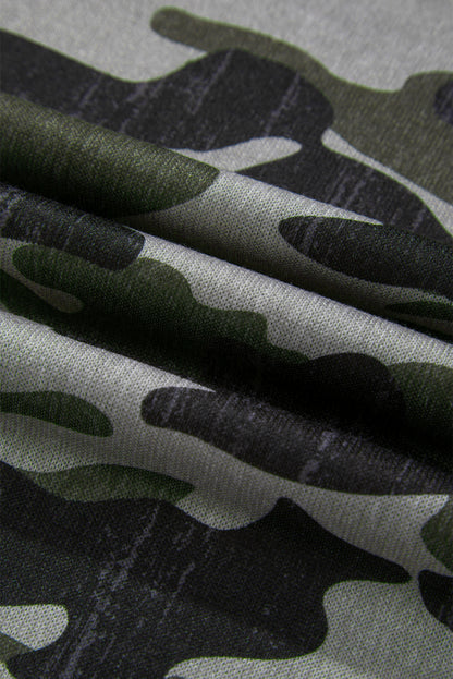 Camo Reverse Seam Drop Shoulder Sweatshirt