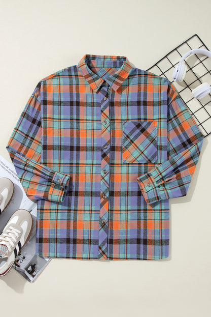 Plaid Long Sleeve Buttoned Shirt