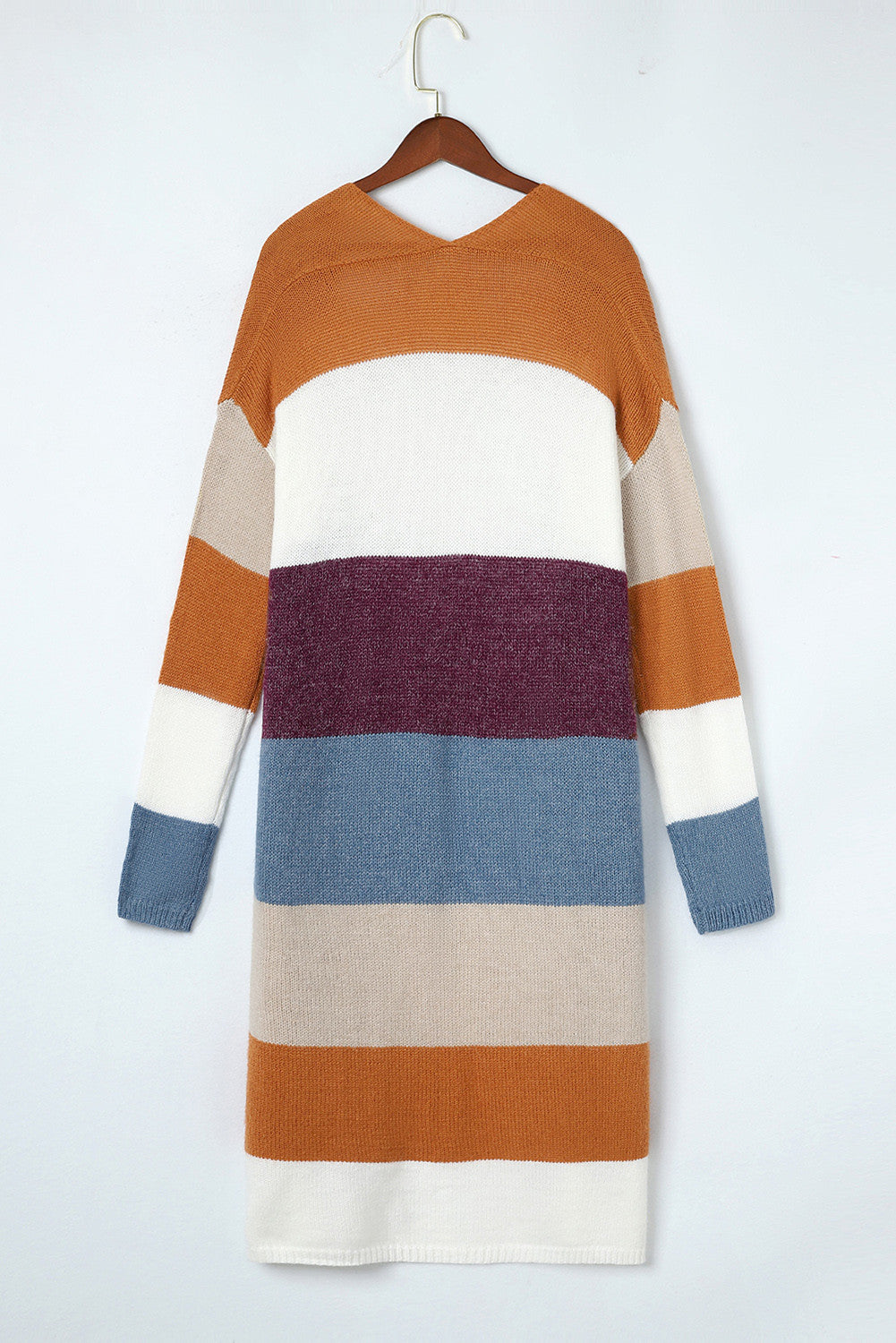 Colorblock Pocketed Duster Cardigan