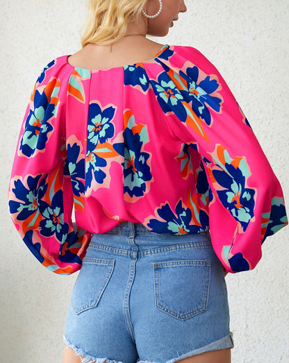 Floral Puff Sleeve Blouse