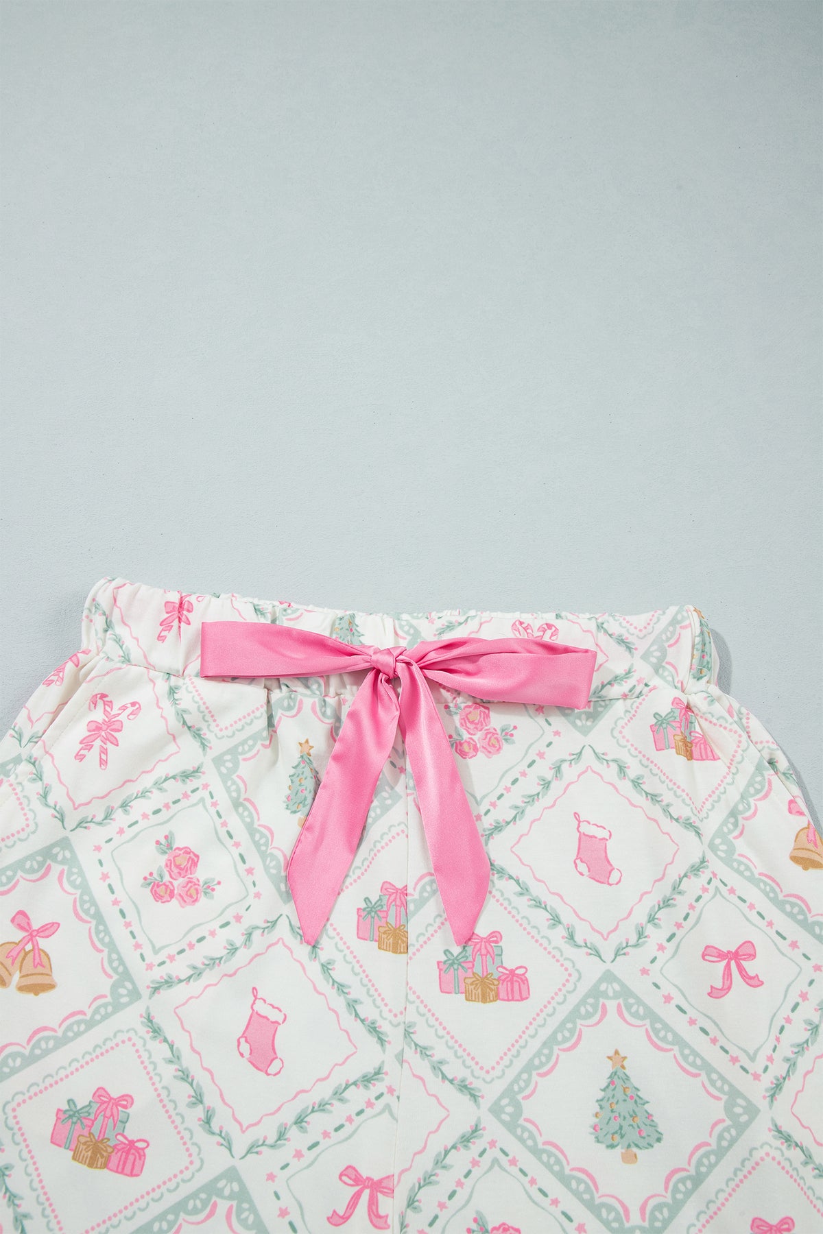 Christmas Patchwork Henley Top & Pant Pajama Set