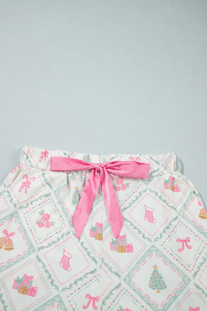 Christmas Patchwork Henley Top & Pant Pajama Set