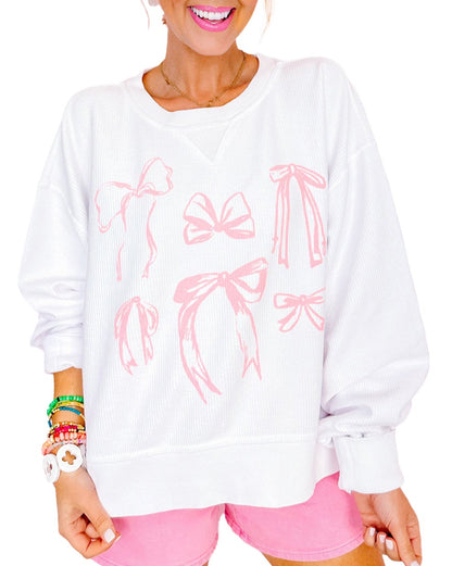 Bow Corded Long Sleeve Top