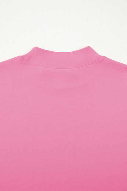 Oversized Solid Color High Neck Tee