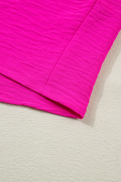 Leopard Patchwork Dolman Sleeve V-Neck Blouse