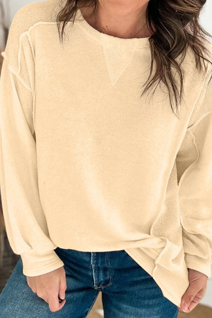 Reverse Seam Round Neck Sweatshirt