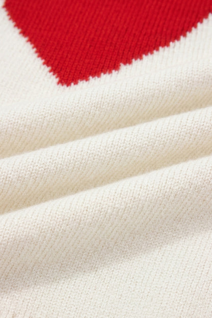 Heart Graphic Cropped Short Sleeve Sweater