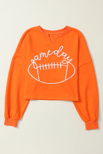 Game Day Notched V-Neck Sweatshirt