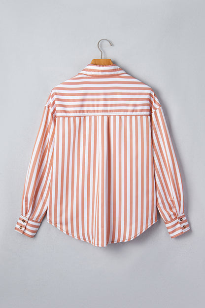 Western Stripe Button Down Long Sleeve Shirt