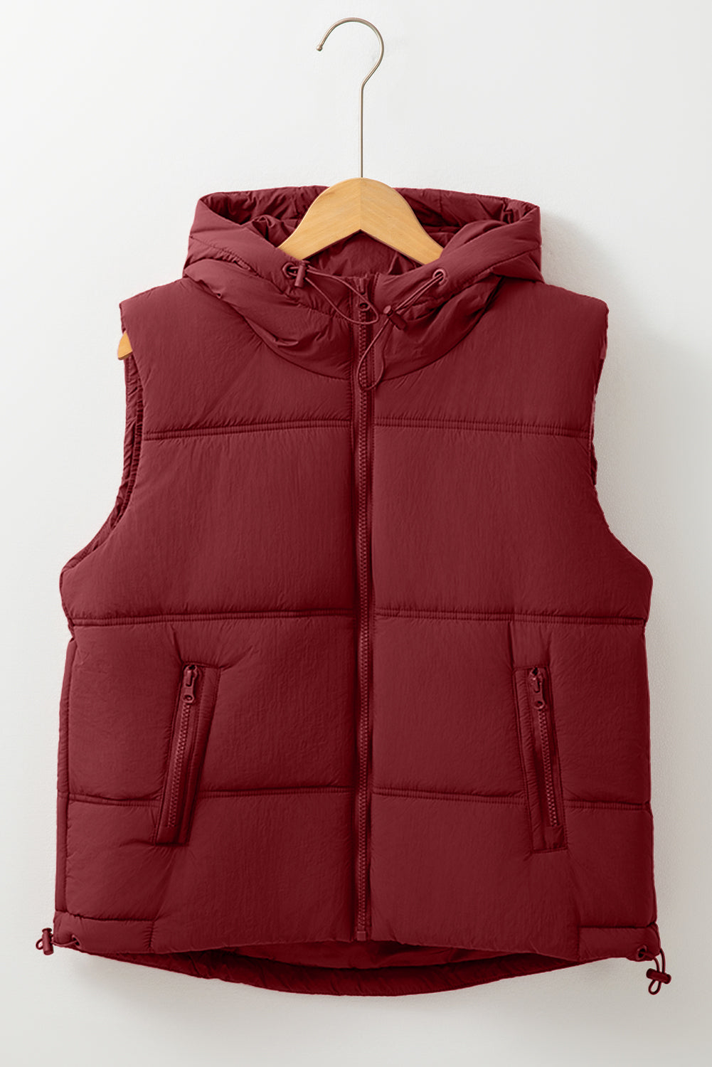 Zip-Up Hooded Puffer Vest