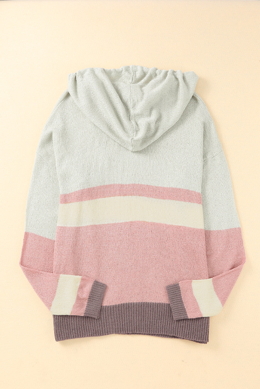 Colorblock Kangaroo Pocket Hooded Sweater