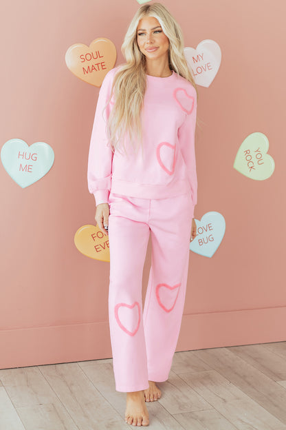 Valentine Chenille Heart Top and Pants Set
