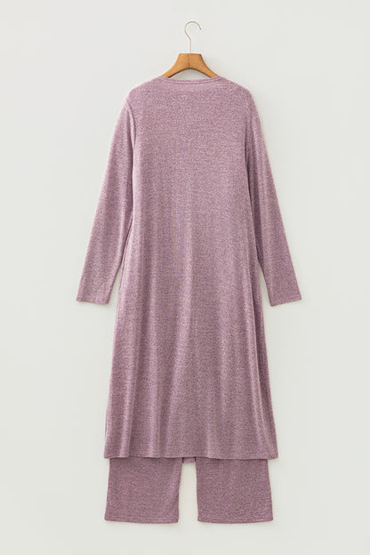 Duster Cardigan T-Shirt & Pants Lounge Set