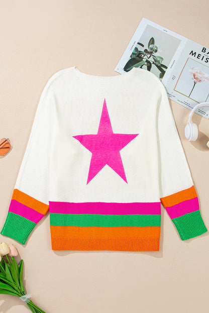 Star Colorblock Stripe Sweater