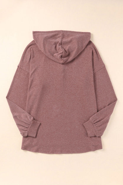 Half Buttoned High Low Hoodie