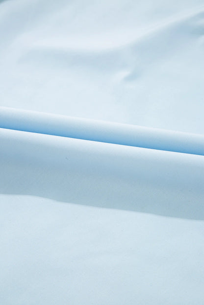 Leopard Contrast Trim Split Neck Puff Sleeve Blouse