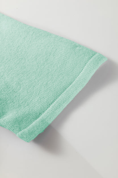 Solid 3/4 Sleeve Boxy Button-Down Cardigan