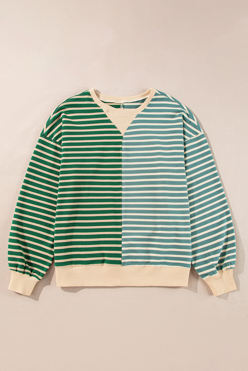 Stripe Colorblock Oversized Sweatshirt