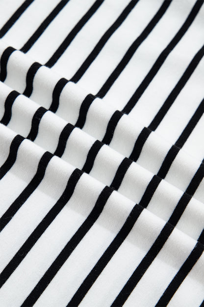 Stripe Contrast Bow Tie Back Ruffle Tank Top
