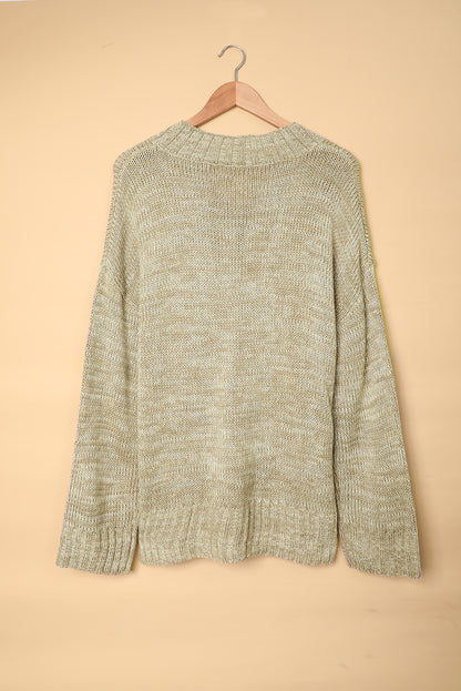 Drop Shoulder V-Neck Sweater