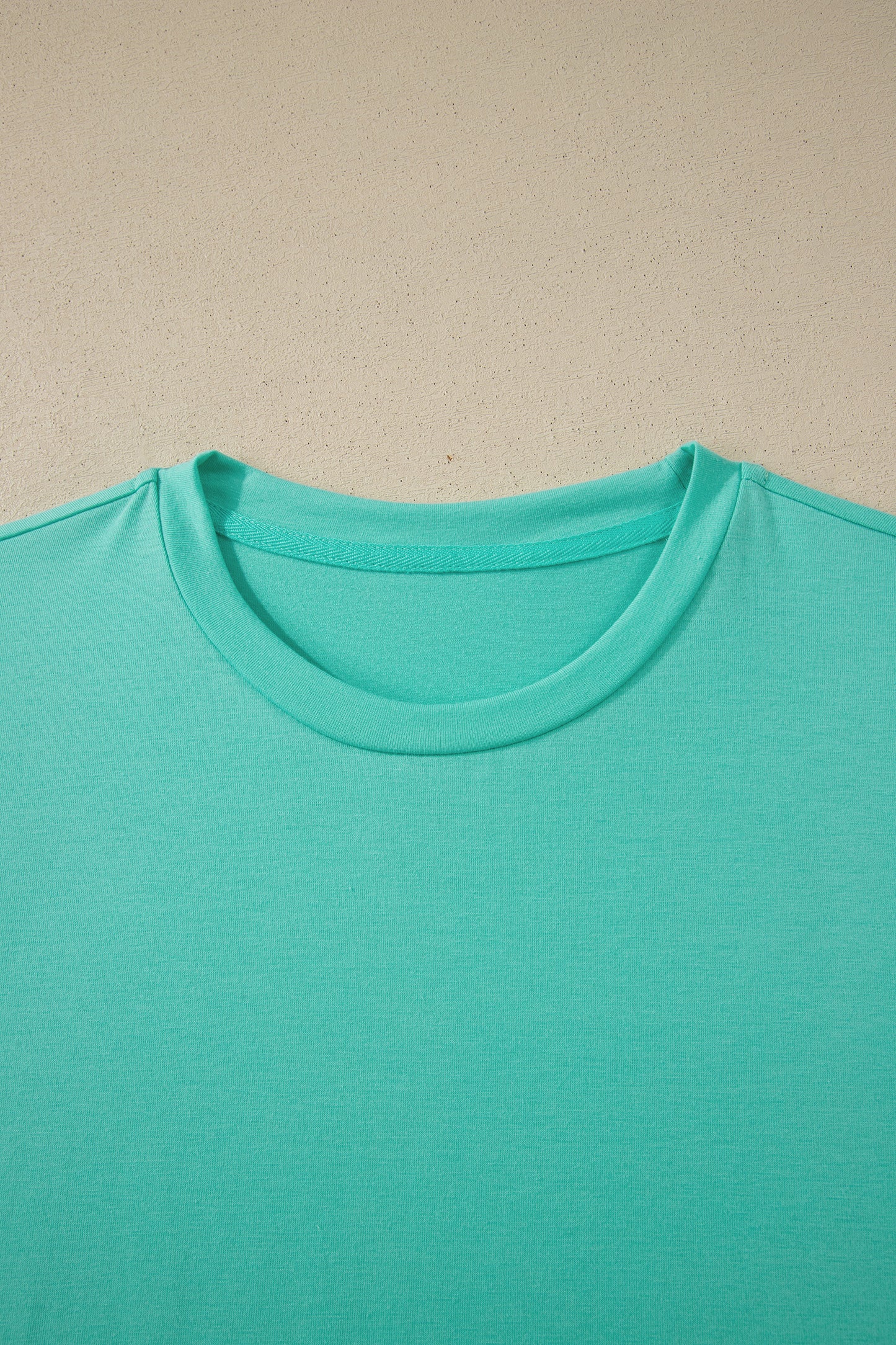 Solid Short Sleeve Crew Neck Tee
