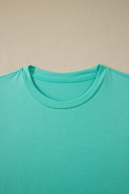 Solid Short Sleeve Crew Neck Tee