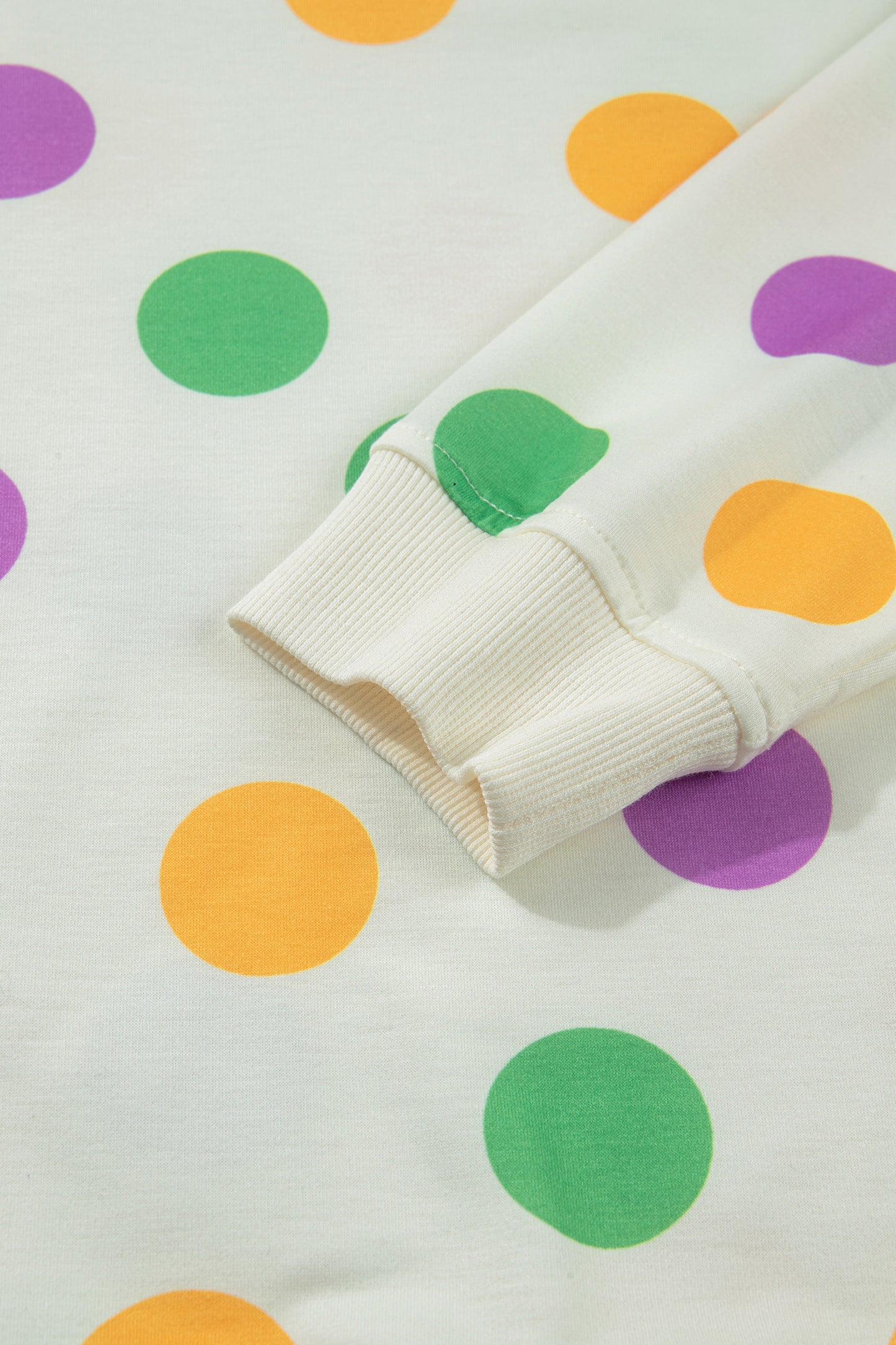 Polka Dot Pullover and Drawstring Shorts Set