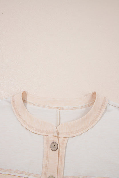 Half Placket Chest Pockets Wide Leg Jumpsuit