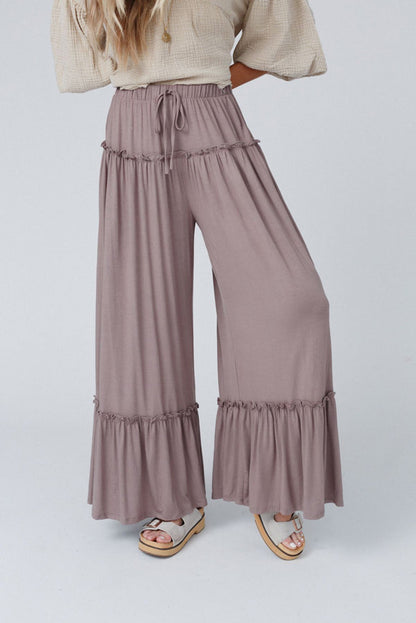 Frilled Wide Leg Pants