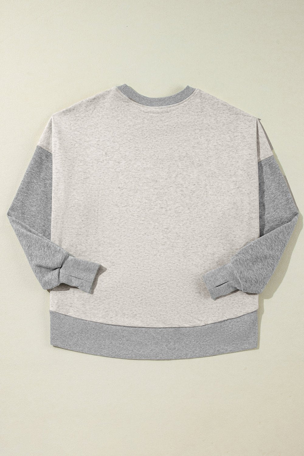 Colorblock Thumbhole Sleeve Sweatshirt