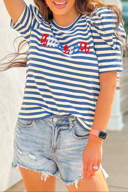 Stripe America Puff Sleeve T-Shirt