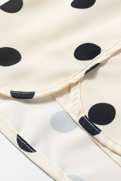 Polka Dot High Waist Shirred Shorts