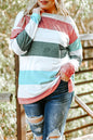 Stripe Colorblock Pullover Top Plus Size