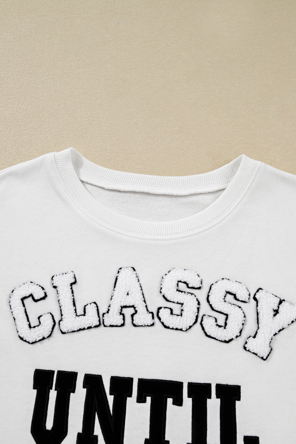 CLASSY UNTIL KICKOFF Patch Game Day Sweatshirt