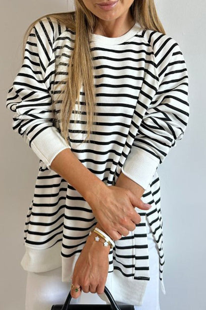 Stripe Raglan Sleeve Sweatshirt