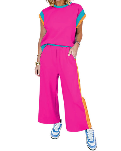 Colorblock Top and Pants Set