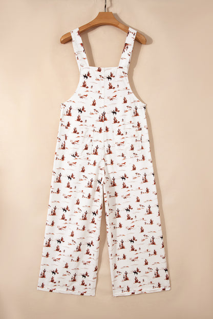Western Adjustable Buttoned Strap Dungaree Jumpsuit
