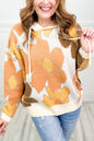 Floral Hooded Sweater Plus Size